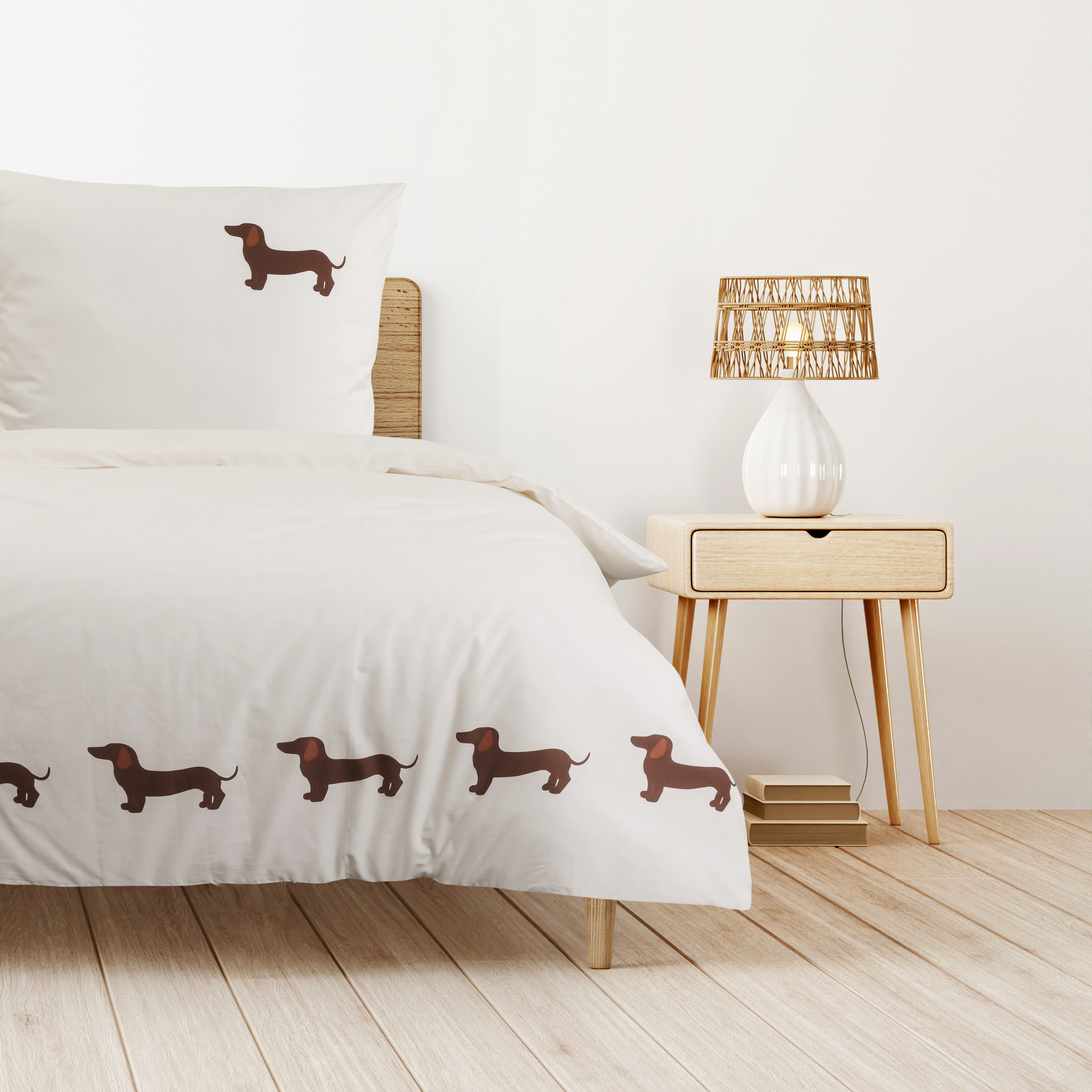 Trautesheim Bettwäsche-Set JAGDFIEBER Dackel-Bettwäsche in 135 x 200 cm und 80 x 80 cm