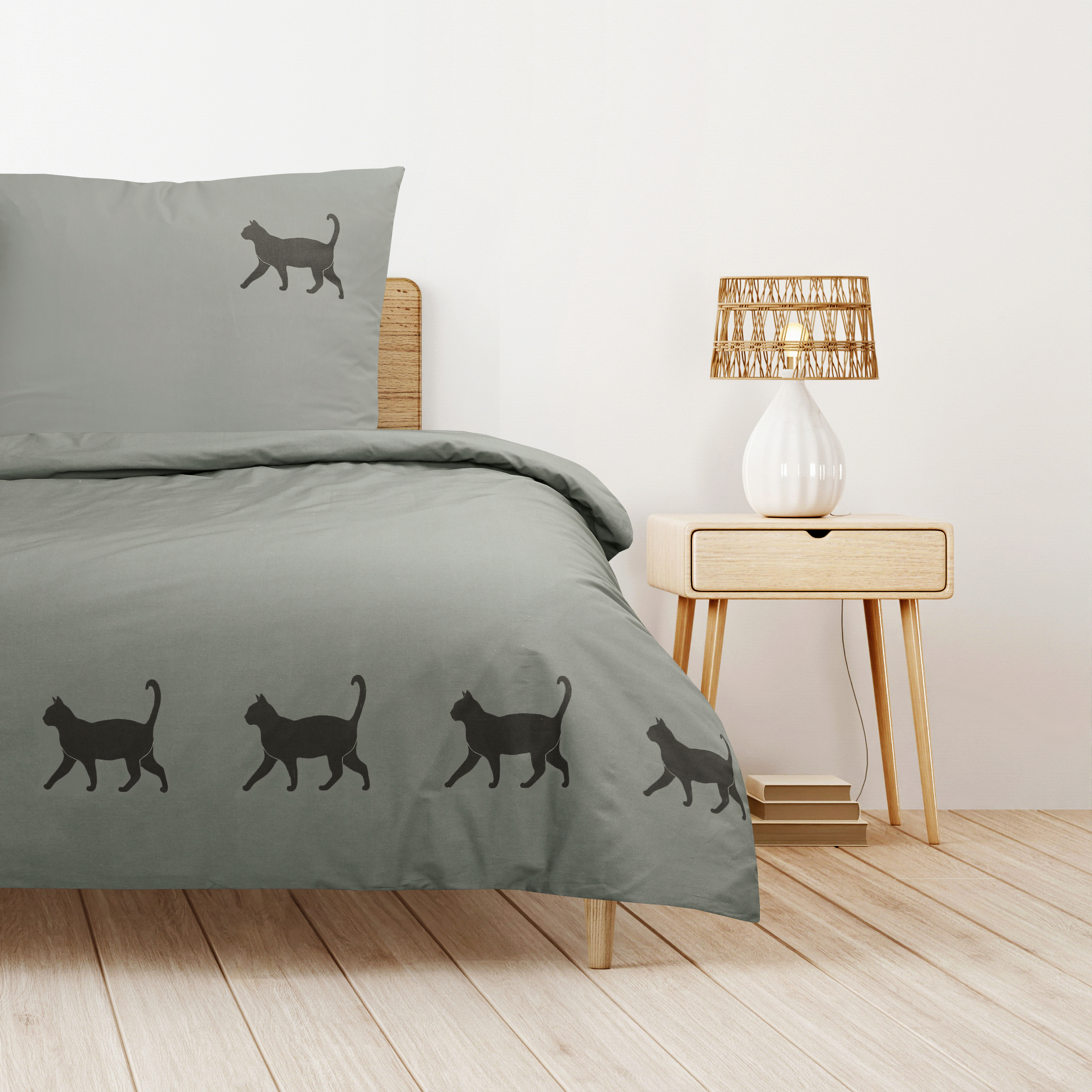 Trautesheim Bettwäsche-Set STUBENTIGER Katzen-Bettwäsche in 135 x 200 cm und 80 x 80 cm