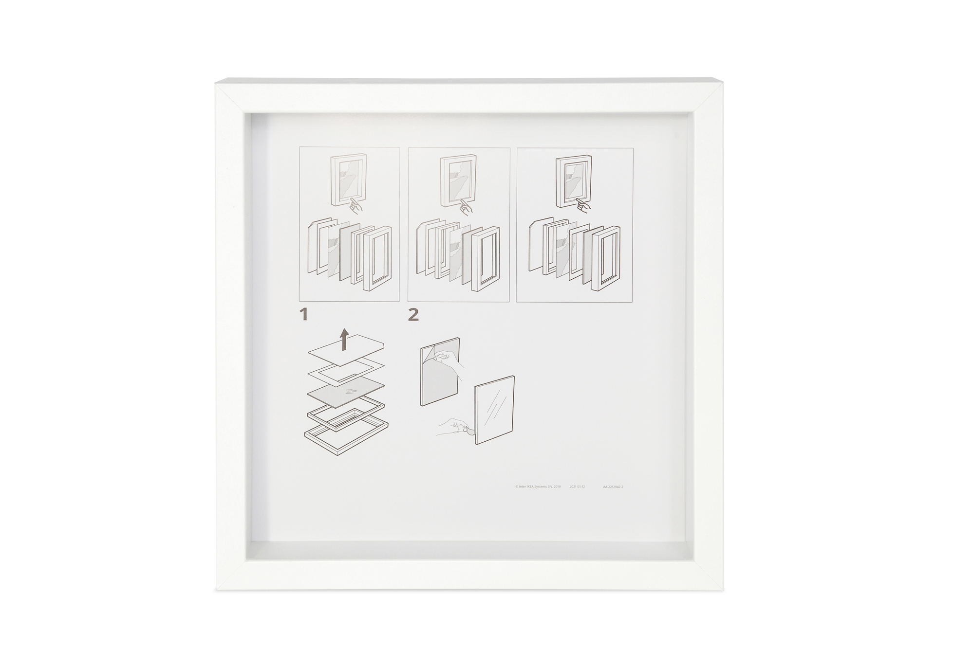 IKEA SANNAHED Bilder- /Objektrahmen inkl. Passepartout - schwarz oder weiß - zwei Größen