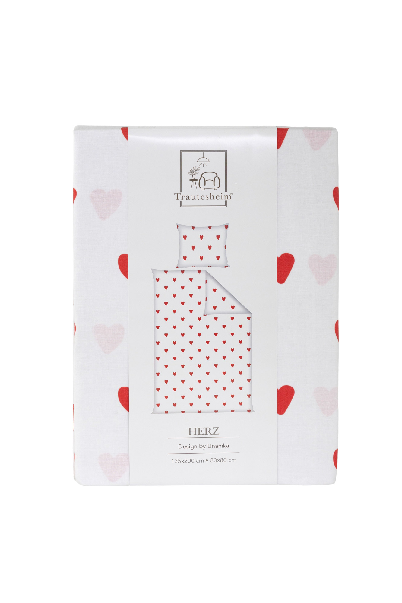 Trautesheim Bettwäsche-Set HERZ Herzchen-Bettwäsche in 135 x 200 cm und 80 x 80 cm