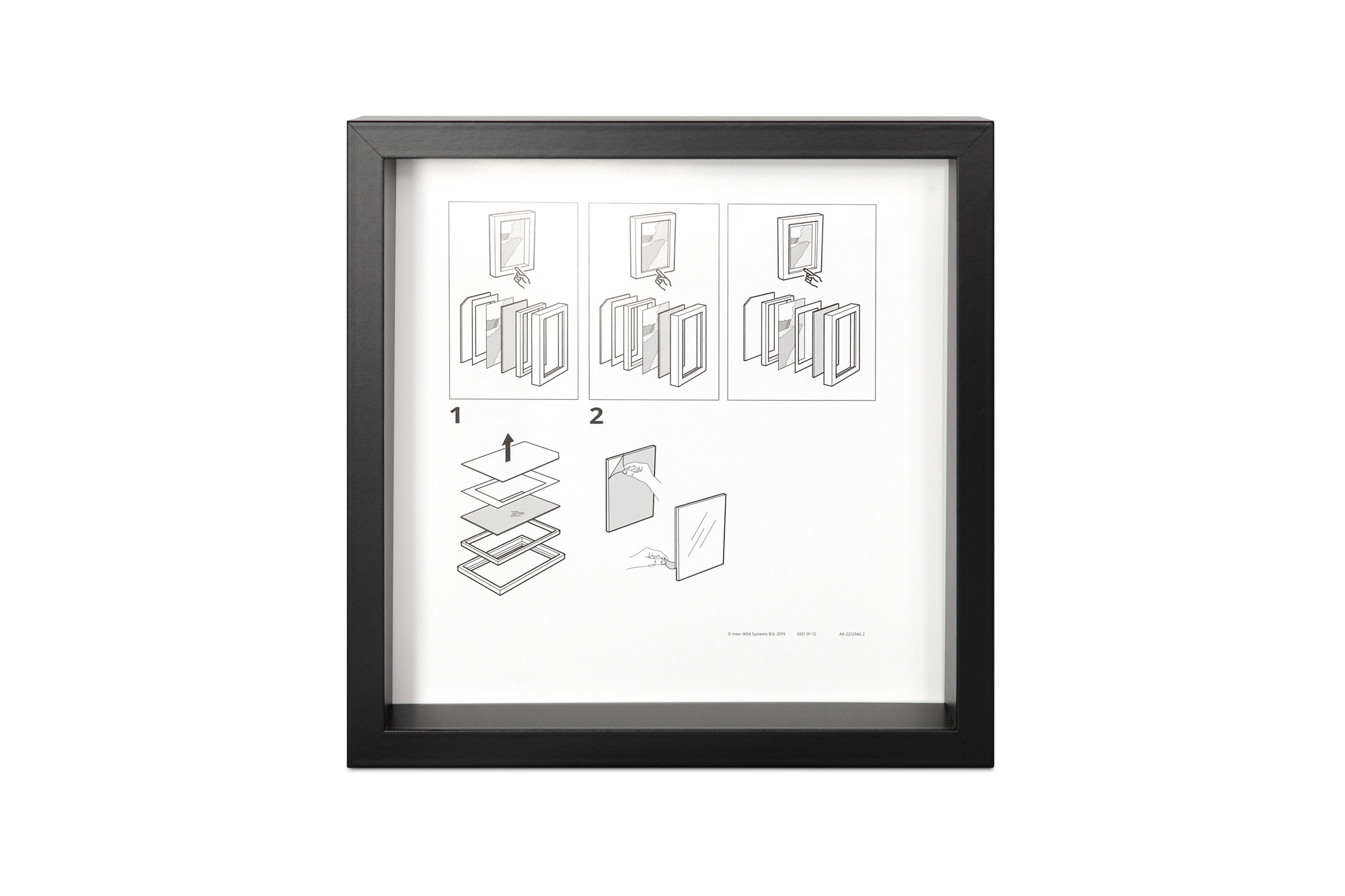 IKEA SANNAHED Bilder- /Objektrahmen inkl. Passepartout - schwarz oder weiß - zwei Größen