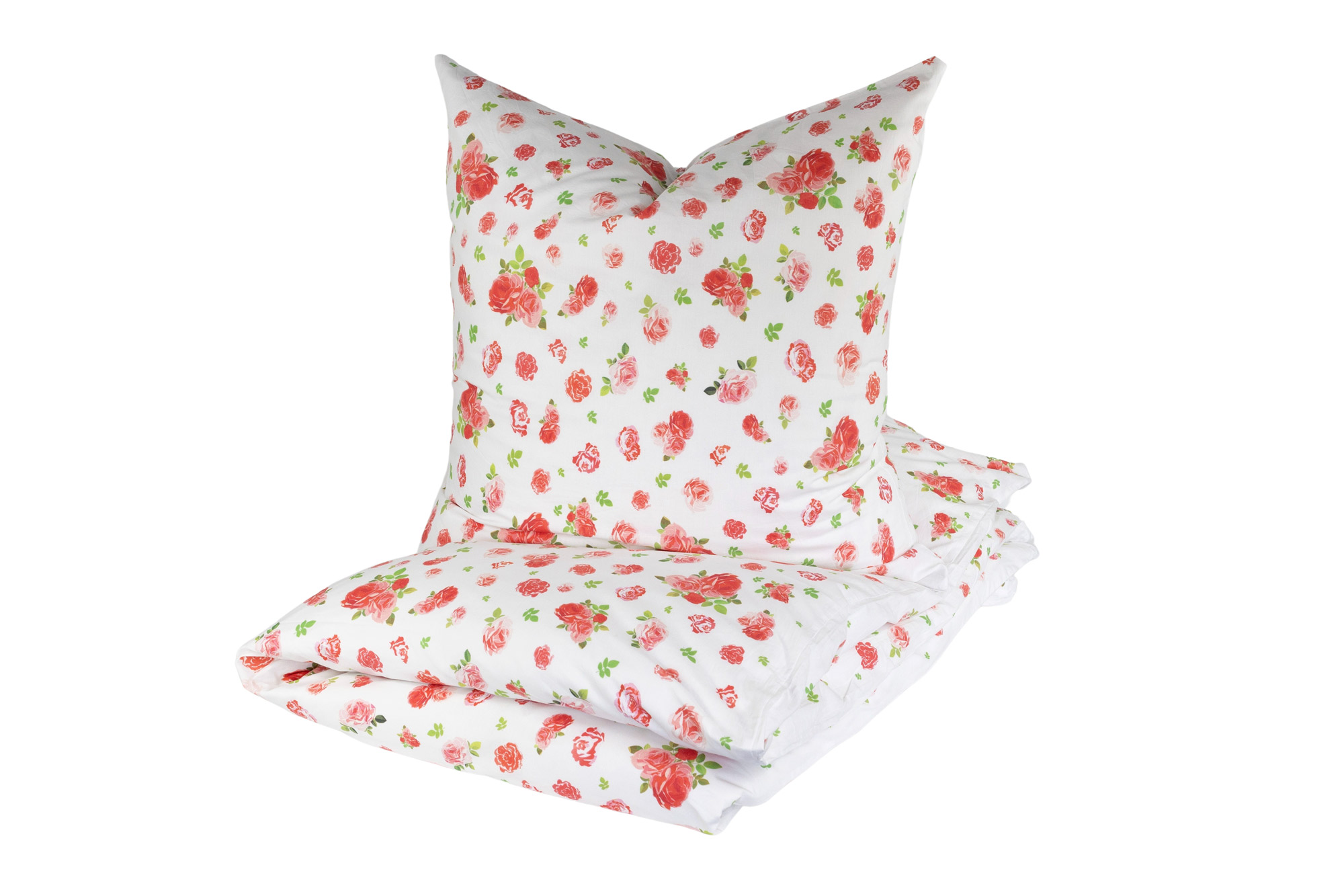 Trautesheim Bettwäsche-Set ROSA ROT Rosen-Bettwäsche in 135 x 200 cm und 80 x 80 cm