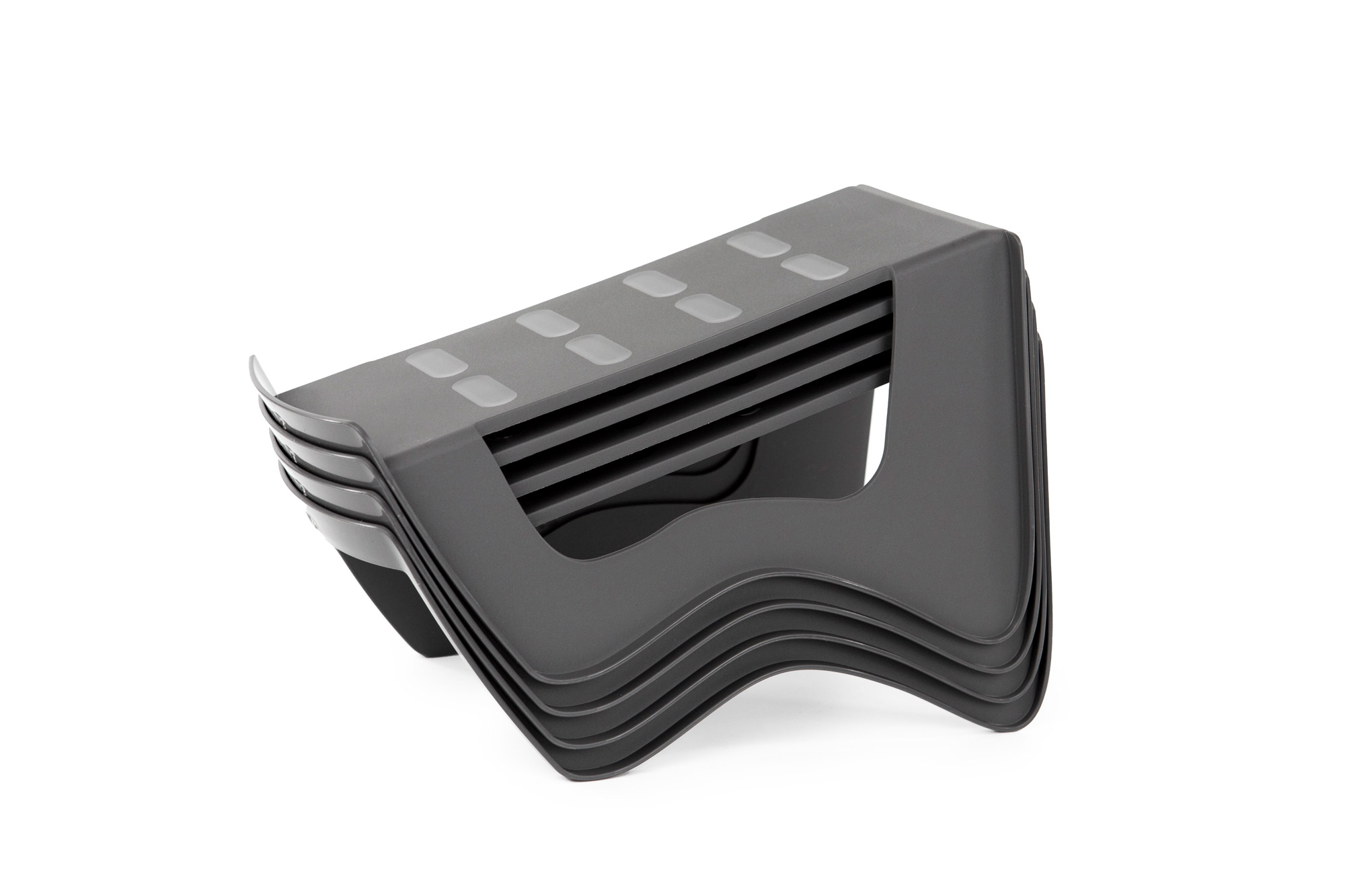 IKEA MURVEL Schuhaufbewahrung in Grau, 4 Stück, stapelbar