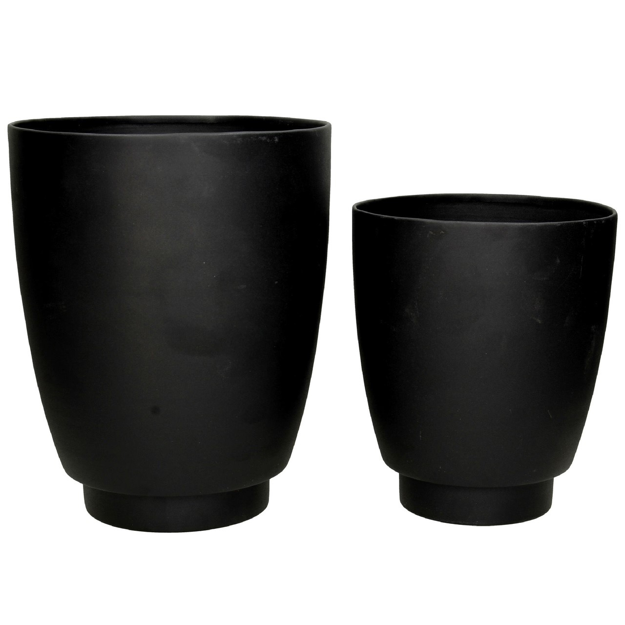 Trautesheim® Metall Blumentopf OPAL schwarz, zwei Größen oder als Set