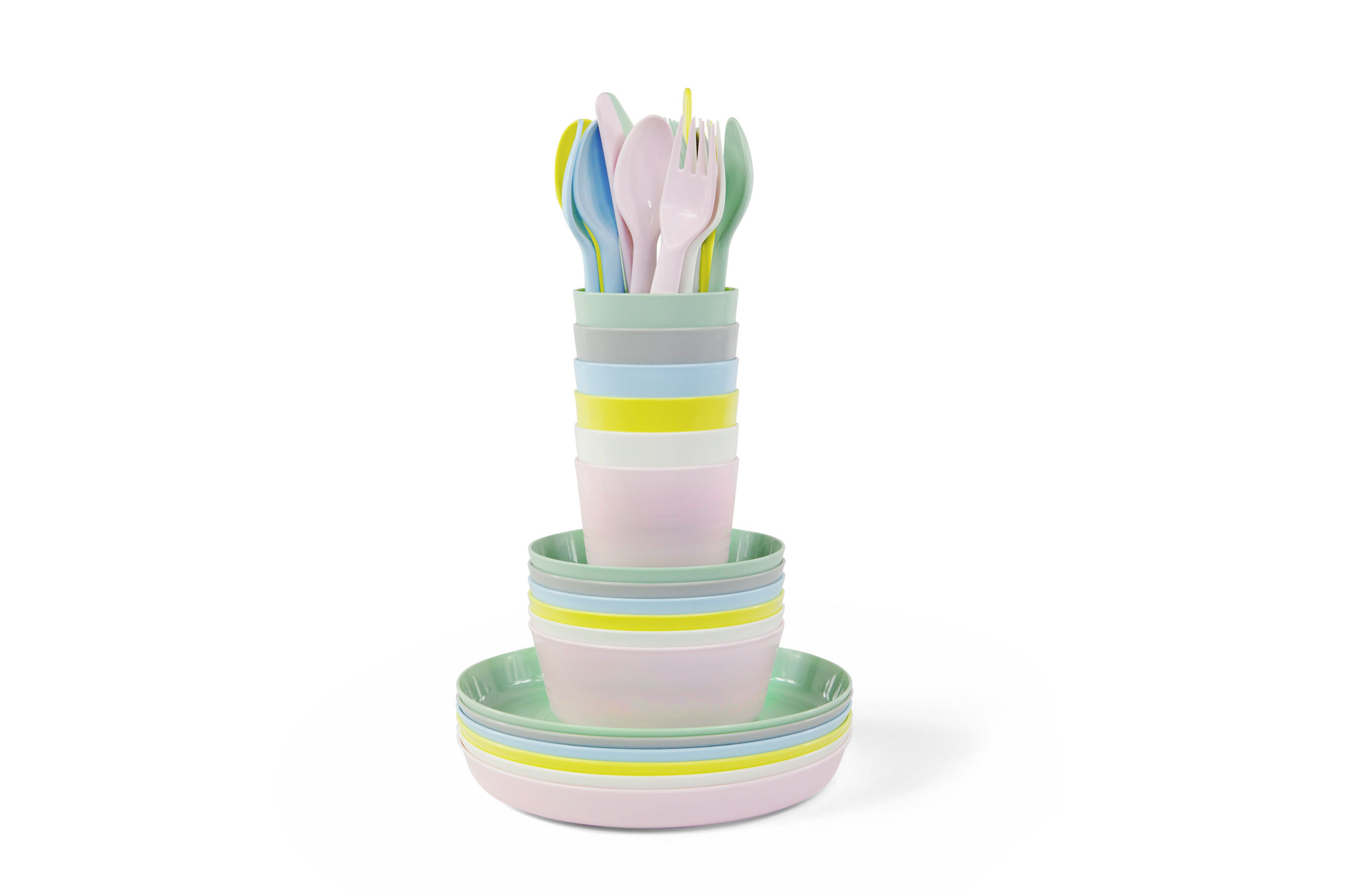 IKEA KALAS Kindergeschirr aus Kunststoff - pastellfarben